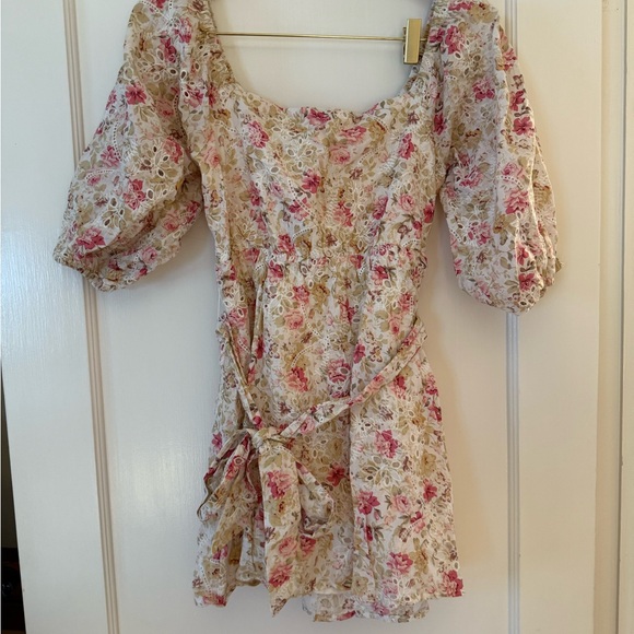 Floral Puff Sleeve Dress - Picture 1 of 3
